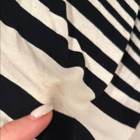 Striped Black and Gray Asymmetrical tunic top - Picture 7 of 9